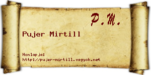 Pujer Mirtill névjegykártya
